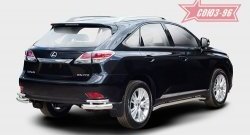 1 043 р. Двойная защита заднего бампера из боковых уголков (d76х42) Souz-96  Lexus RX  270 (2015-2019) AL20 дорестайлинг  с доставкой в г. Нижний Новгород. Увеличить фотографию 1