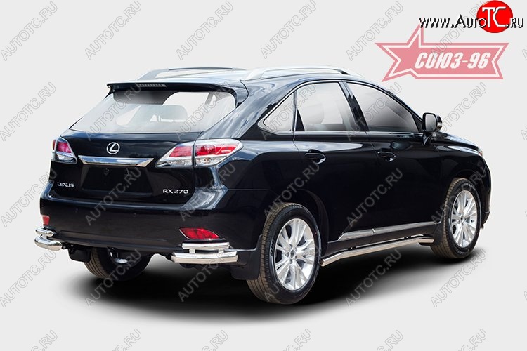 1 043 р. Двойная защита заднего бампера из боковых уголков (d76х42) Souz-96  Lexus RX  270 (2015-2019) AL20 дорестайлинг  с доставкой в г. Нижний Новгород