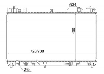 Радиатор двигателя SAT (пластинчатый, 3.0, МКПП/АКПП) Lexus (Лексус) ES300 (ес)  XV30 (2001-2003), Toyota (Тойота) Camry (Камри)  XV30 (2001-2006),  Windom (Виндом) (2001-2006)