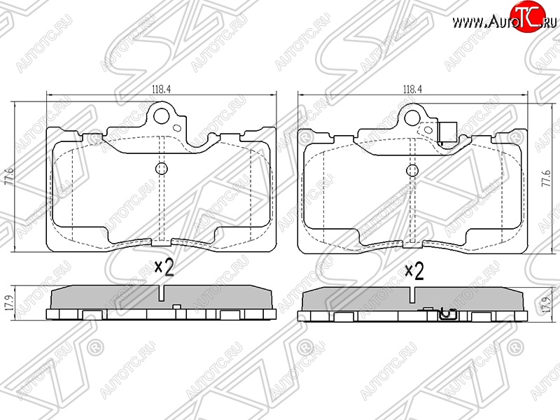 1 299 р. Колодки тормозные SAT (передние)  Lexus GS300  S190 (2005-2006) дорестайлинг  с доставкой в г. Нижний Новгород