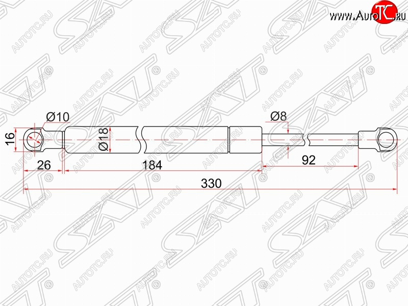 539 р. Упор крышки багажника SAT (газовый)  BMW 5 серия ( F11,  F10) (2009-2013), Lexus ES350  XV40 (2009-2012), Lexus GS350  L10 (2011-2016), Lexus GS450H  L10 (2011-2015), Lexus GX460  J150 (2013-2022)  с доставкой в г. Нижний Новгород