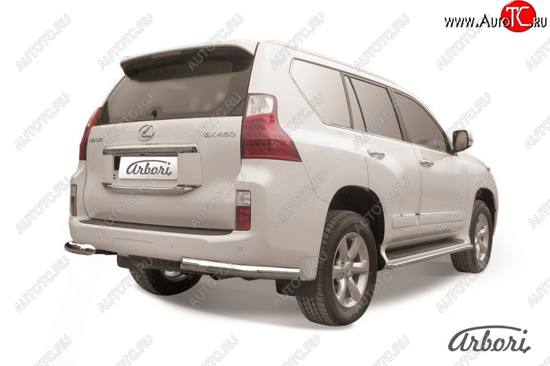 17 369 р. Защита заднего бампера Arbori (уголки, нержавейка, 1 труба d76 mm). Lexus GX460 J150 дорестайлинг (2009-2013)  с доставкой в г. Нижний Новгород