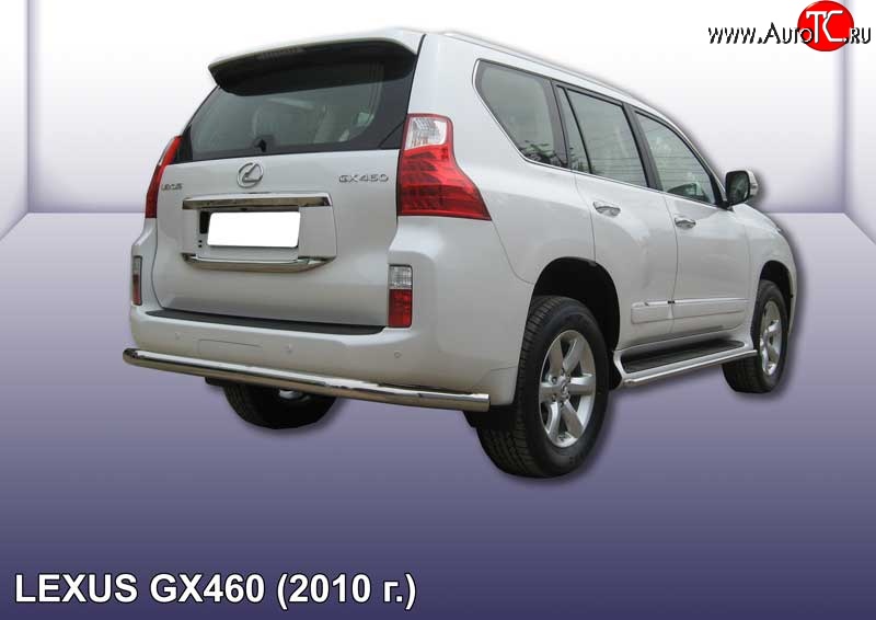 20 449 р. Защита заднего бампера из трубы диаметром 76 мм Slitkoff Lexus GX460 J150 дорестайлинг (2009-2013) (Нержавейка, Полированная)  с доставкой в г. Нижний Новгород