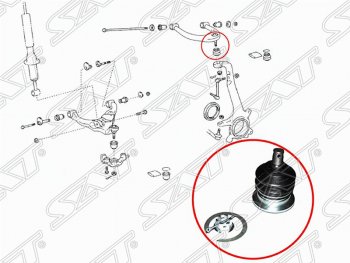 669 р. Шаровая опора верхнего рычага SAT Lexus LX470 J100 дорестайлинг (1998-2002)  с доставкой в г. Нижний Новгород. Увеличить фотографию 2