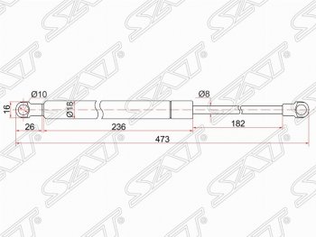 Упор капота SAT (газовый) Lexus IS350 XE20 седан дорестайлинг (2005-2013)