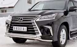 17 999 р. Защита переднего бампера (2 трубы Ø42 мм, нержавейка) Petroil Tuning  Lexus LX450d  J200 (2015-2022) 2-ой рестайлинг  с доставкой в г. Нижний Новгород. Увеличить фотографию 4