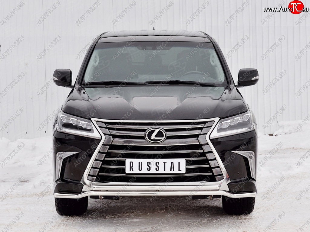 17 999 р. Защита переднего бампера (2 трубы Ø42 мм, нержавейка) Petroil Tuning  Lexus LX450d  J200 (2015-2022) 2-ой рестайлинг  с доставкой в г. Нижний Новгород