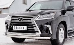 18 499 р. Защита переднего бампера (2 трубыØ63 и 42 мм, нержавейка) SLITKOFF  Lexus LX450d  J200 (2015-2022) 2-ой рестайлинг  с доставкой в г. Нижний Новгород. Увеличить фотографию 4