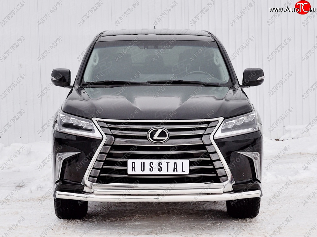 18 499 р. Защита переднего бампера (2 трубыØ63 и 42 мм, нержавейка) SLITKOFF  Lexus LX450d  J200 (2015-2022) 2-ой рестайлинг  с доставкой в г. Нижний Новгород