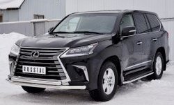 19 949 р. Защита переднего бампера (2 трубыØ63 мм, нержавейка) SLITKOFF  Lexus LX450d  J200 (2015-2022) 2-ой рестайлинг  с доставкой в г. Нижний Новгород. Увеличить фотографию 2