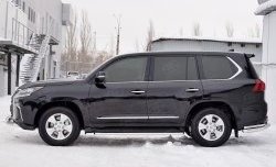 13 349 р. Защита порогов из круглой трубы диаметром 42 мм SLITKOFF Lexus LX450d J200 2-ой рестайлинг (2015-2022)  с доставкой в г. Нижний Новгород. Увеличить фотографию 3