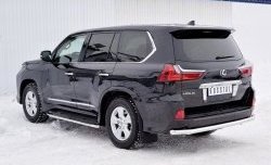 17 849 р. Защита заднего бампера (Ø63 мм, нержавейка, NOT F-SPORT/HERITAGE) SLITKOFF  Lexus LX450d  J200 - LX570  J200  с доставкой в г. Нижний Новгород. Увеличить фотографию 2