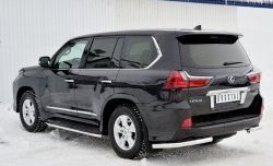 13 999 р. Защита заднего бампера (Ø63 мм уголки, нержавейка) SLITKOFF Lexus LX450d J200 2-ой рестайлинг (2015-2022)  с доставкой в г. Нижний Новгород. Увеличить фотографию 2