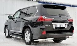 13 999 р. Защита заднего бампера (Ø63 мм уголки, нержавейка) SLITKOFF Lexus LX450d J200 2-ой рестайлинг (2015-2022)  с доставкой в г. Нижний Новгород. Увеличить фотографию 4