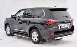 14 999 р. Защита заднего бампера (Ø76 мм, нержавейка, NOT F-SPORT/HERITAGE) SLITKOFF Lexus LX450d J200 2-ой рестайлинг (2015-2022)  с доставкой в г. Нижний Новгород. Увеличить фотографию 2