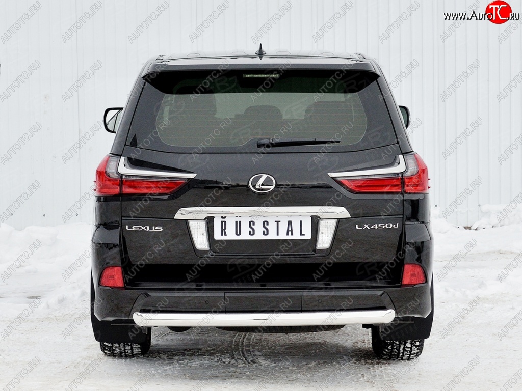 14 999 р. Защита заднего бампера (Ø76 мм, нержавейка, NOT F-SPORT/HERITAGE) SLITKOFF Lexus LX450d J200 2-ой рестайлинг (2015-2022)  с доставкой в г. Нижний Новгород