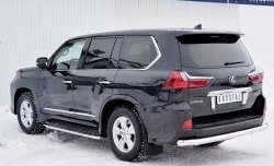 15 649 р. Защита заднего бампера (Ø76 мм, нержавейка) SLITKOFF Lexus LX450d J200 2-ой рестайлинг (2015-2022)  с доставкой в г. Нижний Новгород. Увеличить фотографию 2