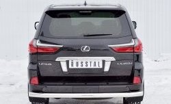 Защита заднего бампера (Ø76 мм, нержавейка) SLITKOFF Lexus LX450d J200 2-ой рестайлинг (2015-2022)