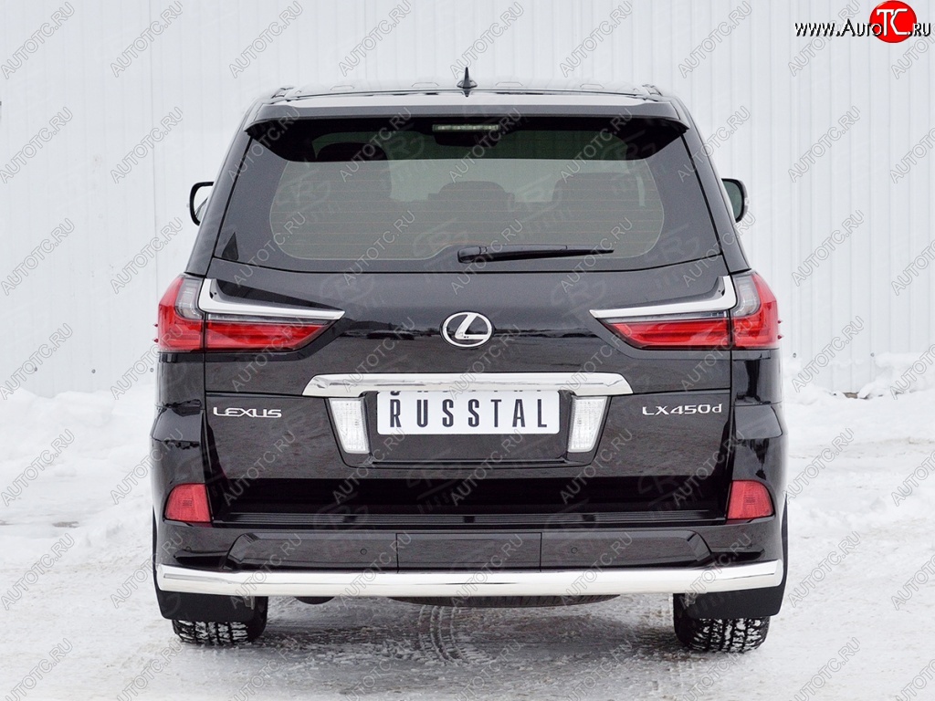 15 649 р. Защита заднего бампера (Ø76 мм, нержавейка) SLITKOFF Lexus LX450d J200 2-ой рестайлинг (2015-2022)  с доставкой в г. Нижний Новгород