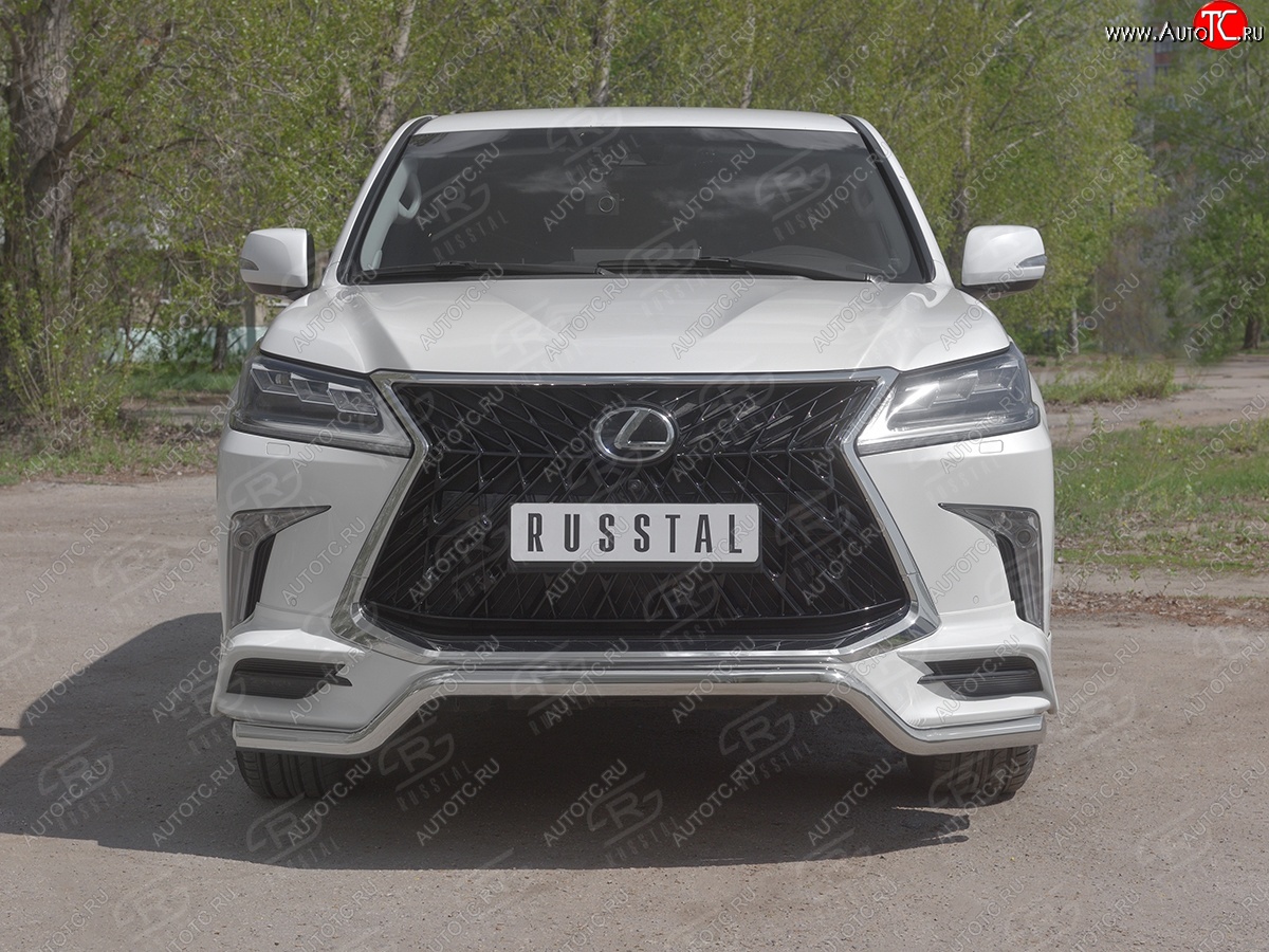 17 999 р. Защита переднего бампера (TRD Superior, волна, Ø 63 мм, нержавейка) Lexus LX570 J200 2-ой рестайлинг (2015-2022)  с доставкой в г. Нижний Новгород