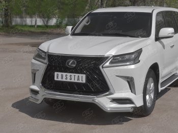 17 999 р. Защита переднего бампера (TRD Superior, волна, Ø 63 мм, нержавейка) Lexus LX570 J200 2-ой рестайлинг (2015-2022)  с доставкой в г. Нижний Новгород. Увеличить фотографию 2