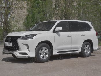 17 999 р. Защита переднего бампера (TRD Superior, волна, Ø 63 мм, нержавейка) Lexus LX570 J200 2-ой рестайлинг (2015-2022)  с доставкой в г. Нижний Новгород. Увеличить фотографию 3