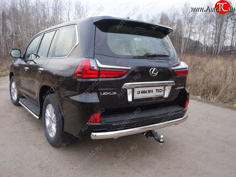 25 999 р. Защита заднего бампера (овальная) ТСС (нержавейка d75х42 мм) Lexus LX450d J200 2-ой рестайлинг (2015-2022)  с доставкой в г. Нижний Новгород