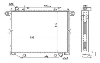 Радиатор двигателя (пластинчатый, 4.7, АКПП) SAT Toyota Land Cruiser 100 2-ой рестайлинг (2005-2007)
