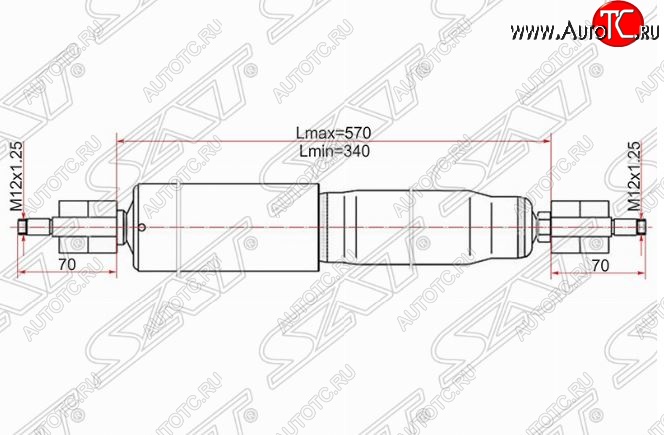 2 979 р. Амортизатор передний SAT (LH=RH)  Lexus LX470  J100 (1998-2002), Toyota Land Cruiser  J105 (1998-2007)  с доставкой в г. Нижний Новгород