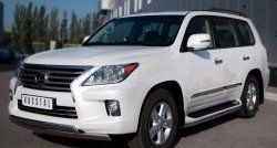 17 999 р. Защита переднего бампера (2 трубыØ75х42 мм, нержавейка) Russtal Lexus LX570 J200 дорестайлинг (2007-2012)  с доставкой в г. Нижний Новгород. Увеличить фотографию 4