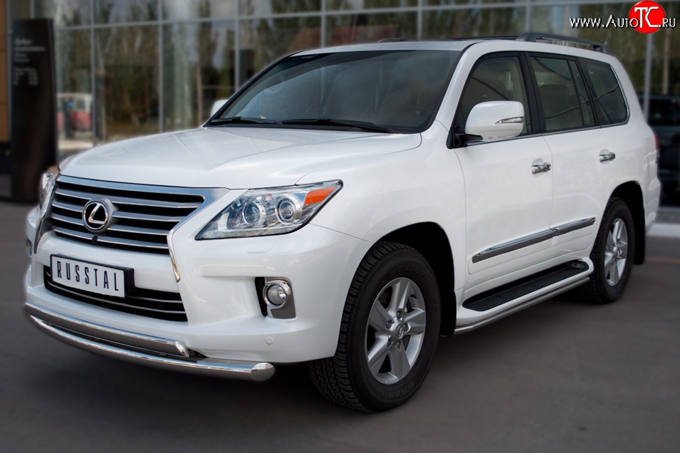 13 349 р. Защита порогов SLITKOFF из круглой трубы диаметром 42 мм (2012-н.в.)  Lexus LX570  J200 (2007-2012) дорестайлинг  с доставкой в г. Нижний Новгород