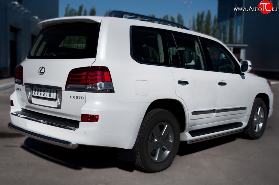 14 749 р. Защита заднего бампера (Ø76 мм, нержавейка) SLITKOFF  Lexus LX570  J200 (2007-2012) дорестайлинг  с доставкой в г. Нижний Новгород