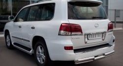 18 449 р. Защита заднего бампера (2 трубы Ø76 и 42 мм, нержавейка) SLITKOFF  Lexus LX570  J200 (2012-2015) 1-ый рестайлинг  с доставкой в г. Нижний Новгород. Увеличить фотографию 3