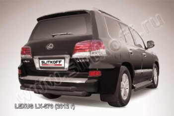 Защита заднего бампера из труб d76 Slitkoff (двойная) Lexus LX570 J200 1-ый рестайлинг (2012-2015)