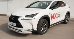 19 699 р. Защита переднего бампера (2 трубыØ63 и 42 мм, нержавейка) SLITKOFF Lexus NX200T Z10 (2014-2017)  с доставкой в г. Нижний Новгород. Увеличить фотографию 4