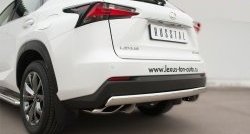 16 849 р. Защита заднего бампера (Ø75x42 мм, нержавейка, F-Sport) Russtal Lexus NX200T Z10 (2014-2017)  с доставкой в г. Нижний Новгород. Увеличить фотографию 2