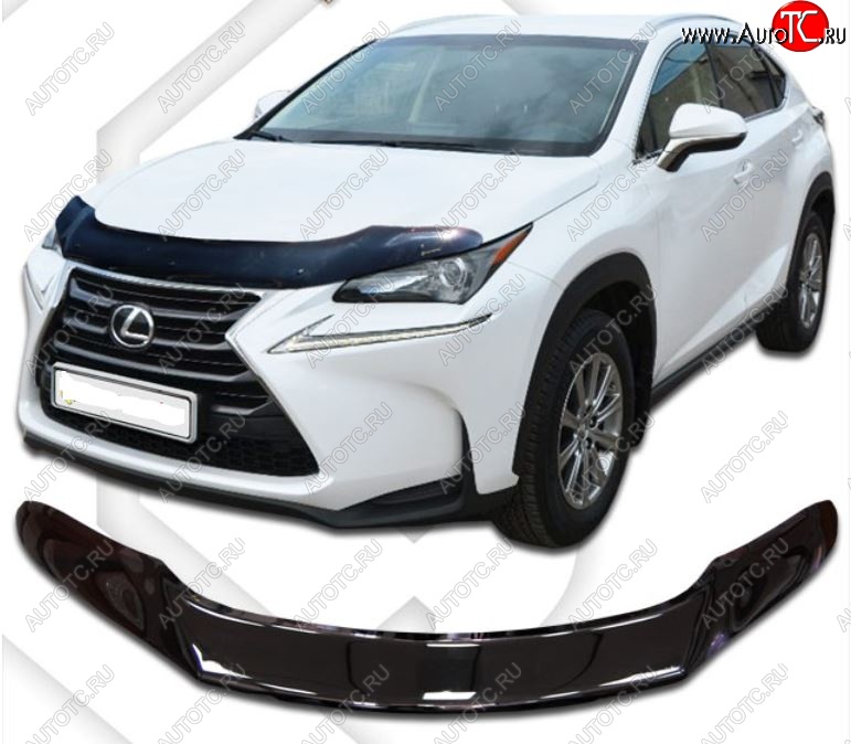 2 379 р. Дефлектор капота CA-Plastic exclusive  Lexus NX300h  Z10 (2014-2017) дорестайлинг (Classic черный, Без надписи)  с доставкой в г. Нижний Новгород