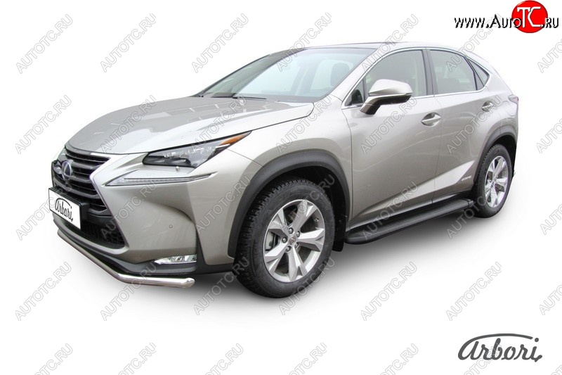 11 609 р. Порожки для ног Arbori Optima Black Lexus NX300h Z10 дорестайлинг (2014-2017)  с доставкой в г. Нижний Новгород