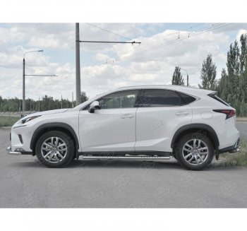 31 649 р. Пороги труба 120х60 Russtal (овал с проступью) Lexus NX300h Z10 дорестайлинг (2014-2017)  с доставкой в г. Нижний Новгород. Увеличить фотографию 3