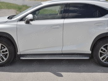 21 699 р. Порожки для ног (труба Ø42) SLITKOFF  Lexus NX300h  Z10 (2014-2017) дорестайлинг (лист алюм, проф. нерж)  с доставкой в г. Нижний Новгород. Увеличить фотографию 2