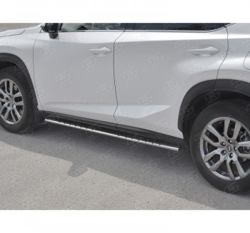 24 749 р. Пороги труба 75х42 Russtal (овал с проступью) Lexus NX300h Z10 дорестайлинг (2014-2017)  с доставкой в г. Нижний Новгород. Увеличить фотографию 3