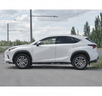 24 749 р. Пороги труба 75х42 Russtal (овал с проступью) Lexus NX300h Z10 дорестайлинг (2014-2017)  с доставкой в г. Нижний Новгород. Увеличить фотографию 4