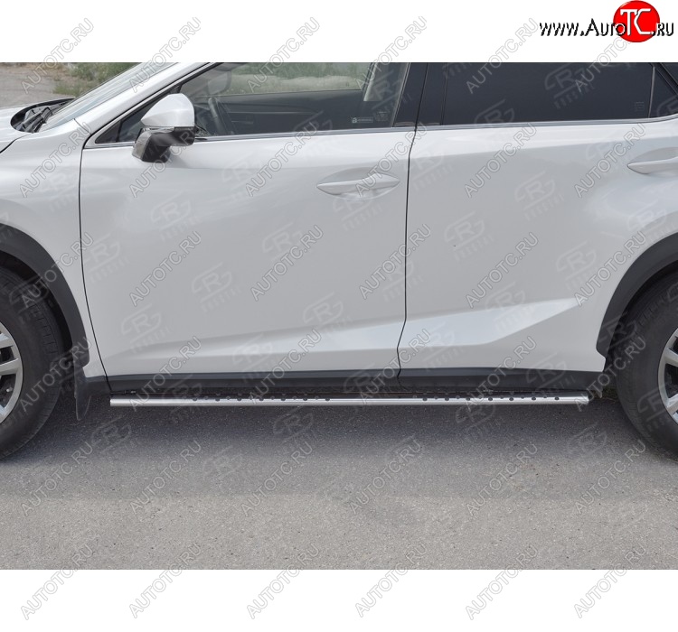 24 749 р. Пороги труба 75х42 Russtal (овал с проступью) Lexus NX300h Z10 дорестайлинг (2014-2017)  с доставкой в г. Нижний Новгород