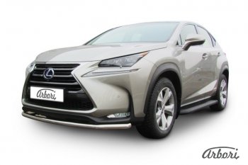 13 319 р. Защита переднего бампера Arbori (радиусная, нержавейка, 1 труба d57 mm). Lexus NX300h Z10 дорестайлинг (2014-2017)  с доставкой в г. Нижний Новгород. Увеличить фотографию 2