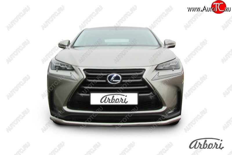 13 319 р. Защита переднего бампера Arbori (радиусная, нержавейка, 1 труба d57 mm). Lexus NX300h Z10 дорестайлинг (2014-2017)  с доставкой в г. Нижний Новгород