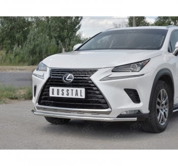 13 799 р. Защита переднего бампера (Ø42 мм, нержавейка) SLITKOFF  Lexus NX300h  Z10 (2014-2017) дорестайлинг  с доставкой в г. Нижний Новгород. Увеличить фотографию 3