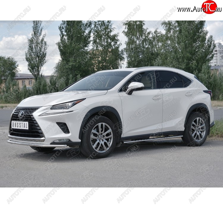 13 799 р. Защита переднего бампера (Ø42 мм, нержавейка) SLITKOFF  Lexus NX300h  Z10 (2014-2017) дорестайлинг  с доставкой в г. Нижний Новгород