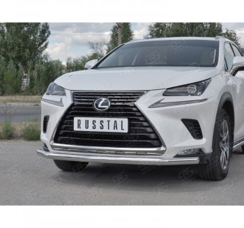 15 699 р. Защита переднего бампера (Ø63 мм, нержавейка) SLITKOFF Lexus NX300h Z10 дорестайлинг (2014-2017)  с доставкой в г. Нижний Новгород. Увеличить фотографию 3