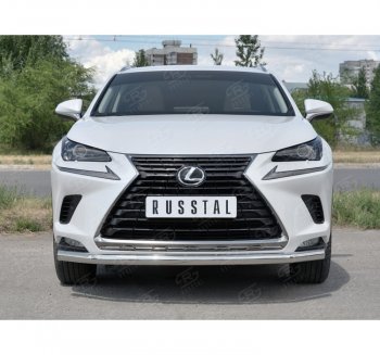 15 699 р. Защита переднего бампера (Ø63 мм, нержавейка) SLITKOFF Lexus NX300h Z10 дорестайлинг (2014-2017)  с доставкой в г. Нижний Новгород. Увеличить фотографию 4