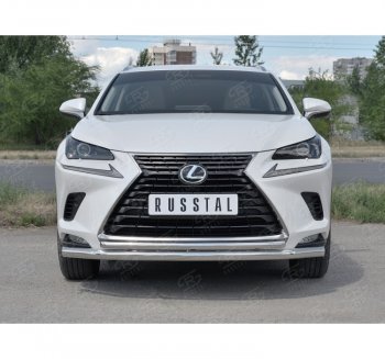 17 999 р. Защита переднего бампера (2 трубы Ø63 и 42 мм, нержавейка) SLITKOFF Lexus NX300h Z10 дорестайлинг (2014-2017)  с доставкой в г. Нижний Новгород. Увеличить фотографию 4